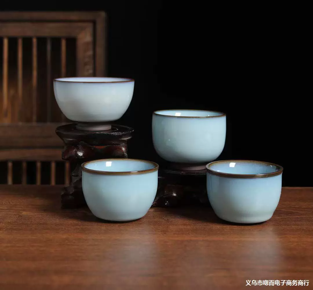 Jun kiln official kiln tea cup iron tire master cup can open a large product cup kiln, ceramic hand pull single cup tea set