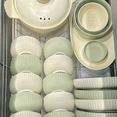 クリーム風陶磁器食器セット家庭用軽豪華食器セット