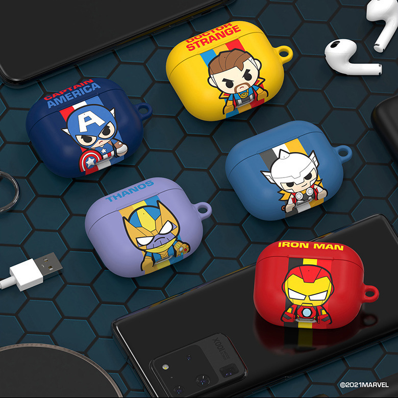 Marvel Cartoon Apple Wireless Bluetooth Headphone Case Suitable for AirPods 3 Protective Case Pro2 Generation 1 Generation Anti-Fall Marvel Cartoon Apple Wireless Bluetooth Headphone Case Suitable for AirPods 3 Protective Case Pro2 Generation 1 Generation Anti-Fall