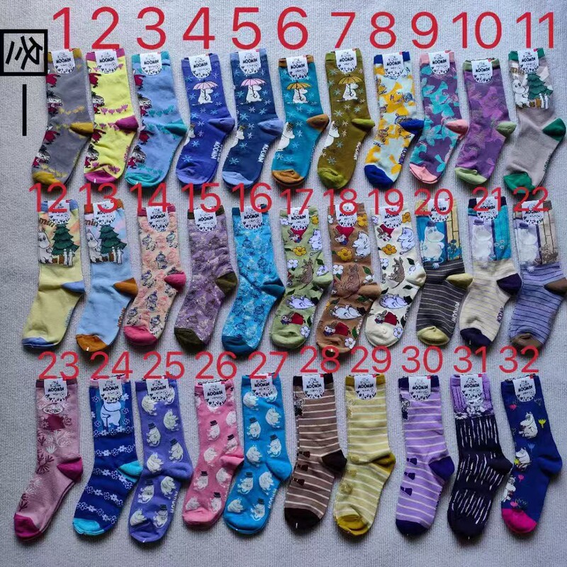 Socks for Women Moomin Yami Cartoon Pattern High Tube Women's Socks European and American Japanese Mid-Tube Student Trendy Socks