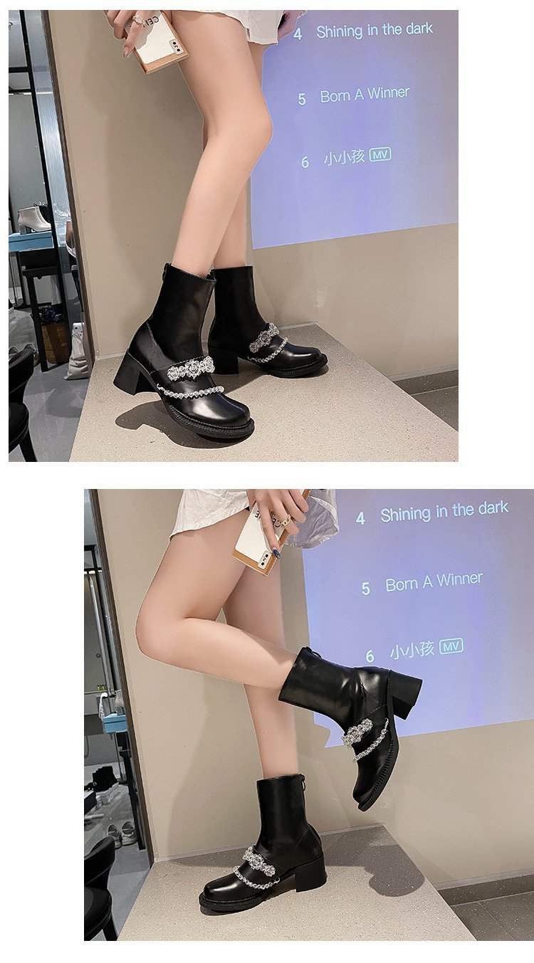 back zipper round head thick heel boots nihaostyles clothing wholesale NSYBJ89028