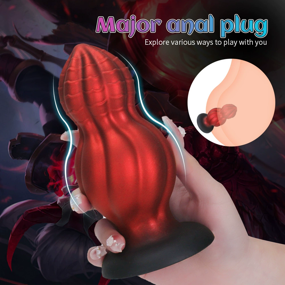 Взрослый инопланетный тыквоподобный анал Plug заднийExpansion массаж мастурбация женский интерес поддельный пенис со сексуальными зацепками