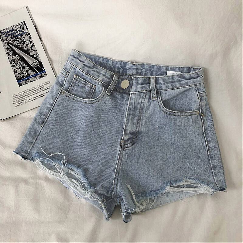 Denim Shorts Women's 2022 Summer New High Waist Korean-style Large Size Loose Wide Leg a-shaped Ripped Hot Trendy Hot Pants Denim Shorts Women's 2022 Summer New High Waist Korean-style Large Size Loose Wide Leg a-shaped Ripped Hot Trendy Hot Pants