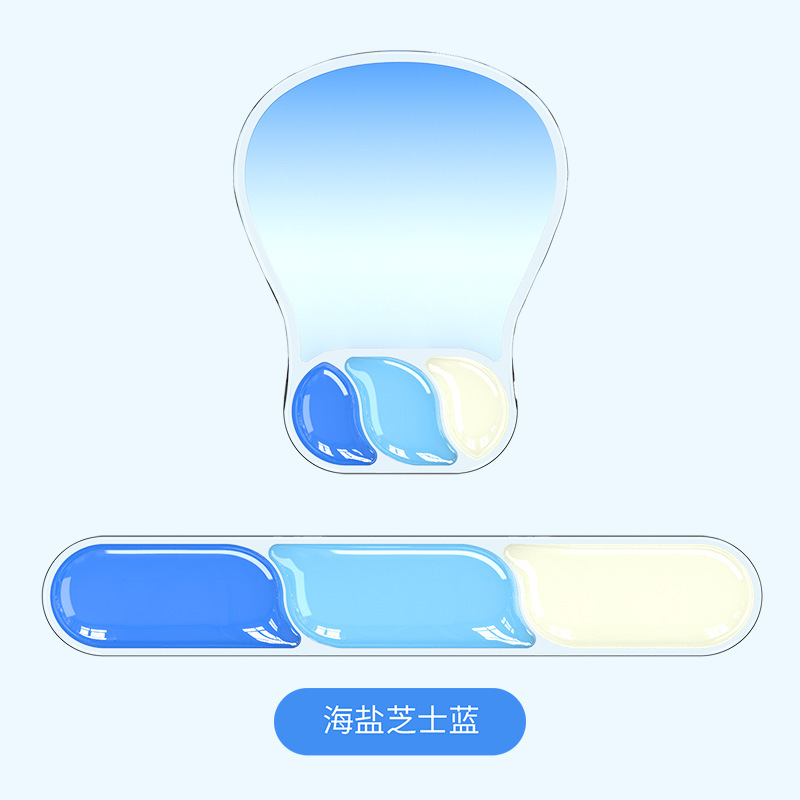 夏さわやかなクリスタル透明マウスパッド透明リストパッドシリコンマウスパッドオフィスキーボードパッドクロスボーダーホットスタイル|undefined