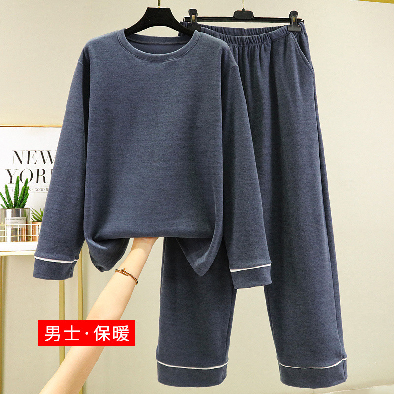가을 겨울 새로운 스타일 독일 벨벳 남성 잠옷, 온열 대형 플러스 지방 가정복 세트, 캐주얼 생활복, 벨벳 및 두꺼운