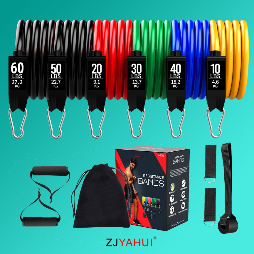 Set de bandas de resistencia TPE multifuncionales, 11 piezas, ideal para entrenamiento y fitness en casa