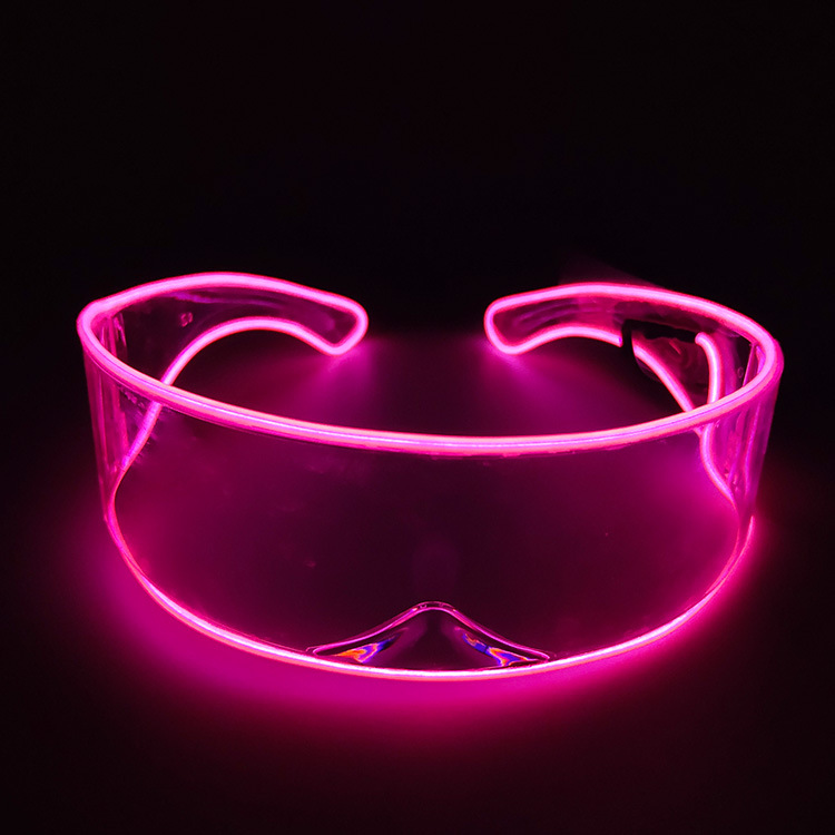 EL gafas luminosas de tecnología LED equipo de bungee gafas de luz nocturna de arco semicircular sílaba eléctrica atmósfera props de fiesta