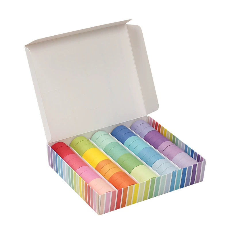 Набор клейкой бумаги washi tape, 20 цветов, рулоны по 5 м, декоративные наклейки и акценты для ободков