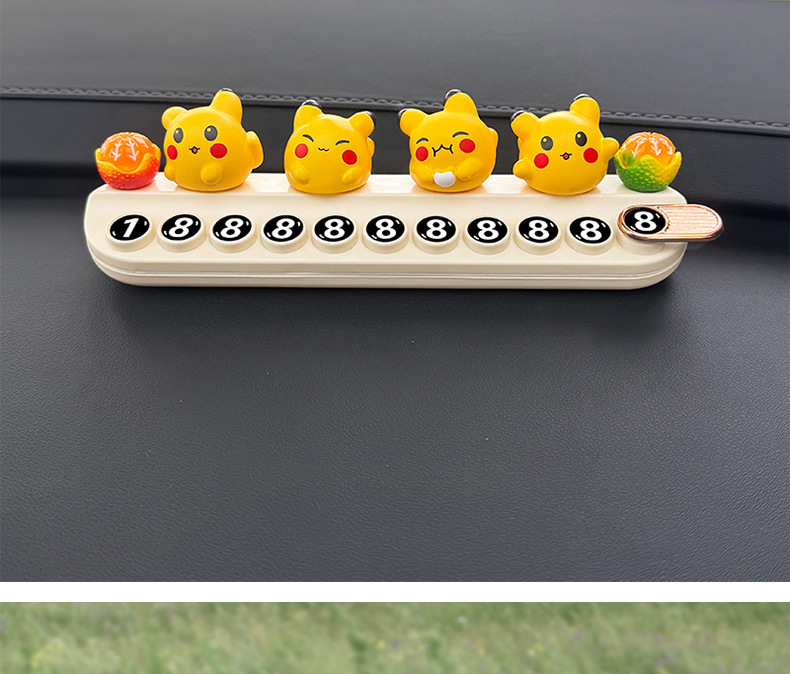 New Pikachu Temporary Parking Number Plate, High-Looking Moving License Plate, Cute Cartoon Car Moving Phone Plate
