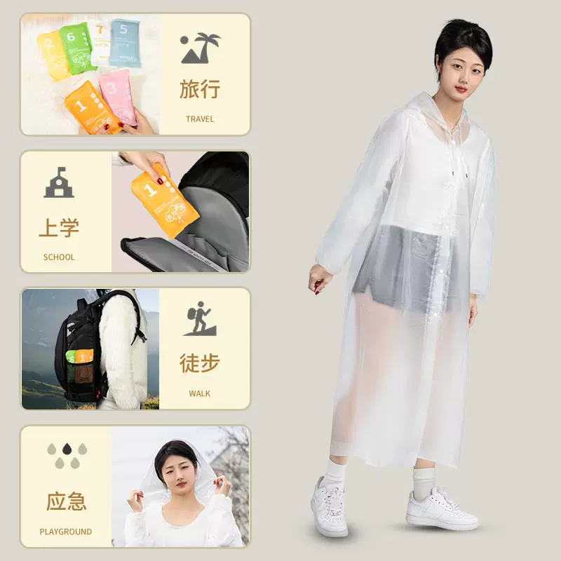 Travel handheld raincoat for adults, climbing equipment for traveling, travel card case, increased thickness