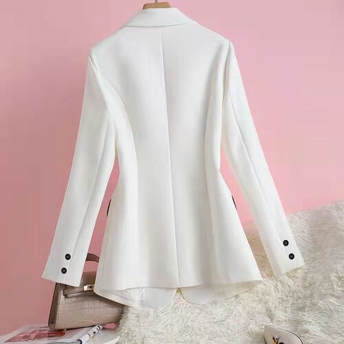 White suit, women's coat, spring and autumn new small suit, slimming and temperament top, non-ironing suit and waist