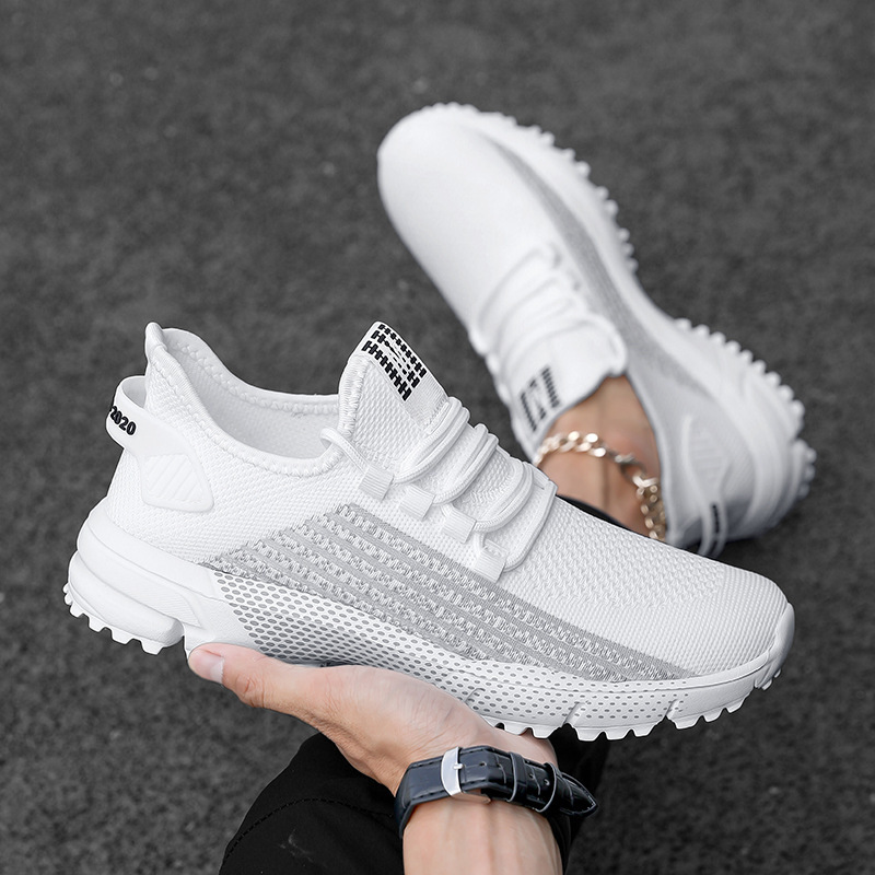 Große Größen Herrenschuhe Neue Marathon-Langstreckenlaufschuhe, atmungsaktive und leichte Laufschuhe Herren Flywoven Mesh Joggingschuhe_voghion.com