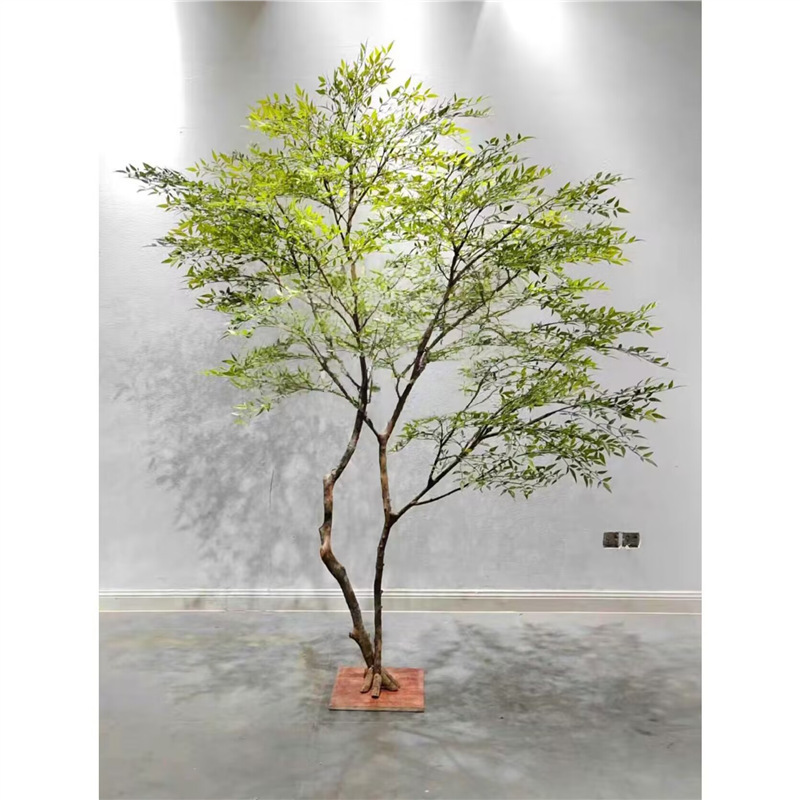 大型模擬樹、南天竹、緑の植物、偽の木、屋内外の枯山水造園装飾植物、軽くて豪華な偽の木|undefined