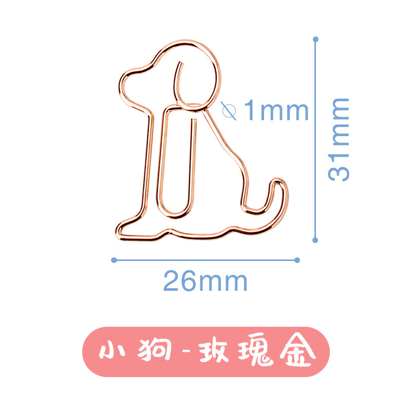 Stagton creativo animal clip de papel Meow cachorro ciervo elefante clip de papel de color en forma de metal clip de papel