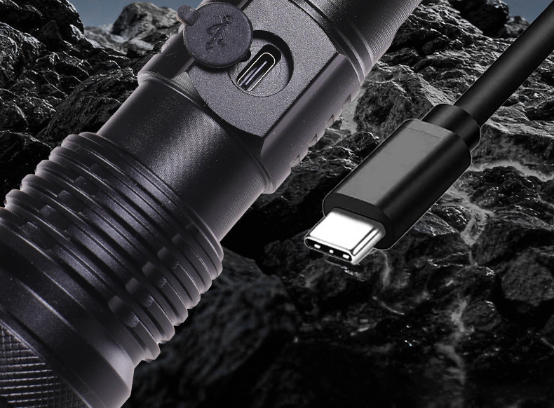 Strong Light Flashlight, Rechargeable, Ultra-Bright, Long-Range Flashlight, Portable, Multi-Functional Outdoor Led Light, Foreign Trade Wholesale