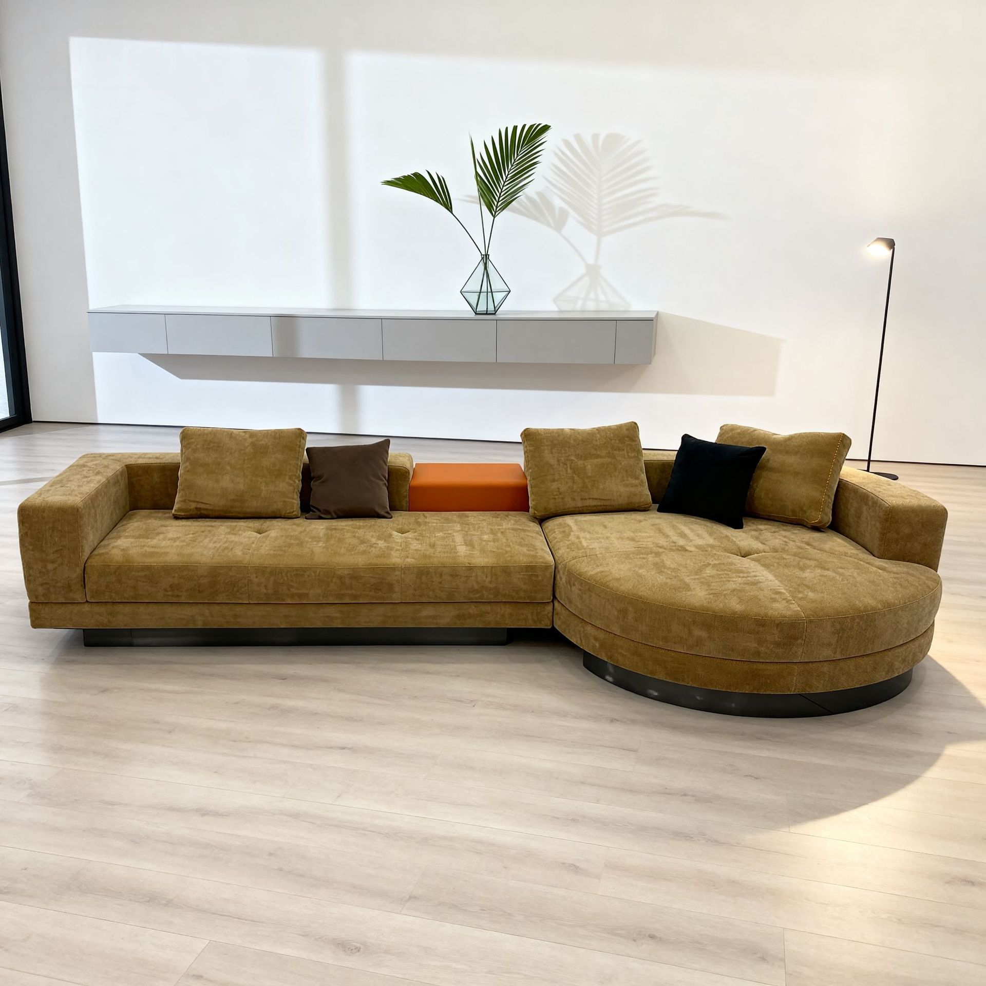 High-End Cotton and Linen Fabric Sofa Combination Modern Simple Small Apartment Three-Person Villa Mansion Living Room Furniture Customization