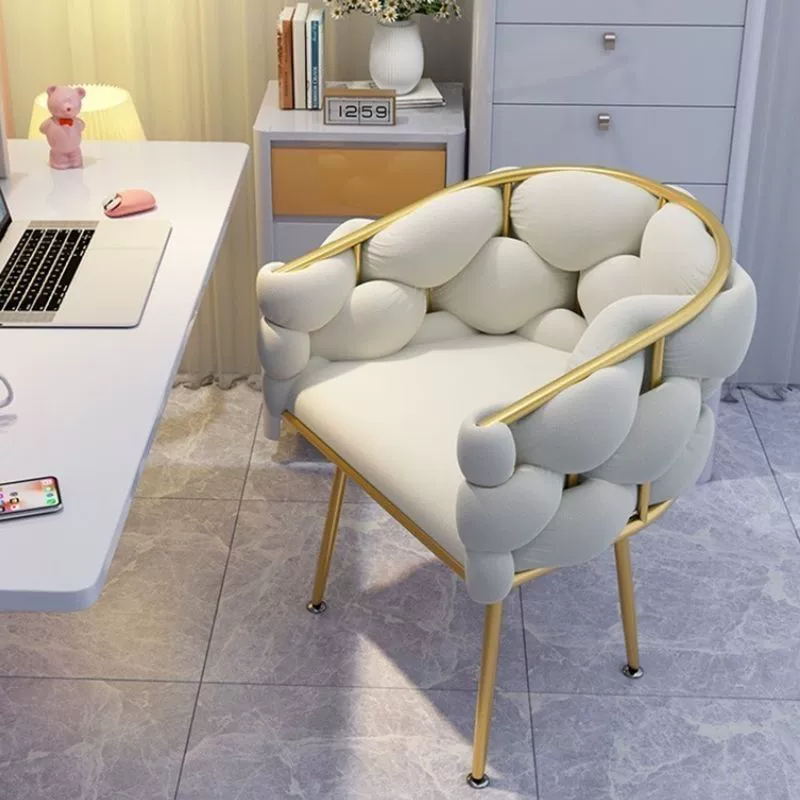 Макияж Стул Домашний стул для девочек спальня туалетный стол стул кремовый ветер лепесток стул легкий экстравагантный маникюр спинка косметический стул