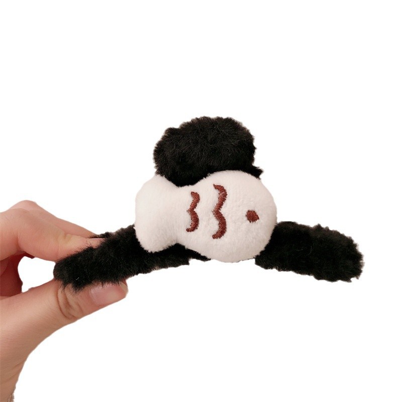 Clip de pelo de pescado de peluche lindo otoño invierno peludo pegando clip dulce versátil detrás del cerebro clip de pelo de pescado adornamiento para mujeres