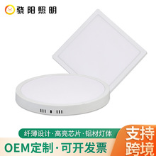定制跨境明装面板灯圆形方形超薄白色家用酒店工程天花平板灯筒灯
