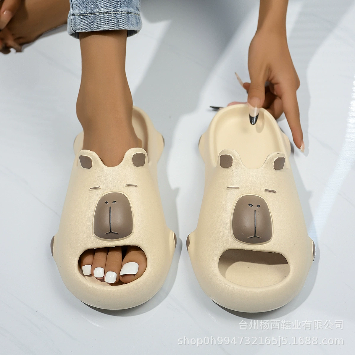 Капибара холодные тапочки женский 2025 лето новый милый внешний вид носить домашний интерьер противоскользящие женские тапочки с толстой подошвы