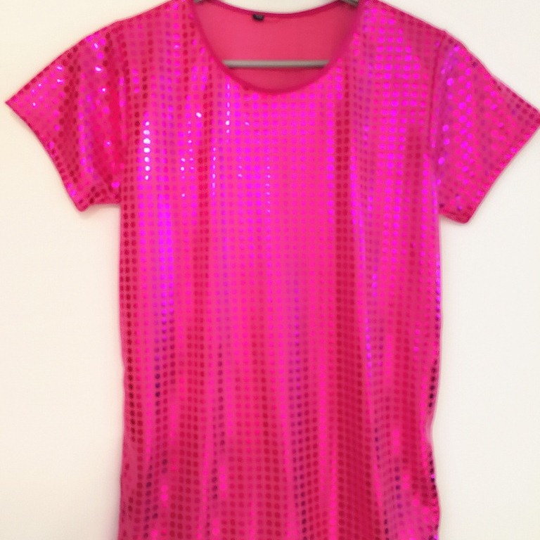 Ropa de rendimiento de estiramiento recto para hombres y mujeres ropa de baile de jazz moderna etapa con lentejuelas Camiseta de manga corta top