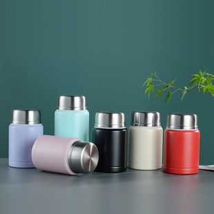 New portable lunch box with spoon, 304 stainless steel braised beaker, vacuum insulation Cup, laser logo