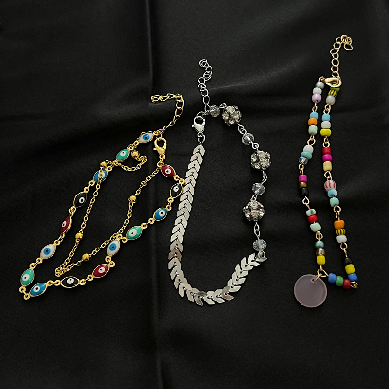 Fashion Devilu0027S Eye Beaded Alloy Copper Plating Womenu0027S Anklet 1 Piece