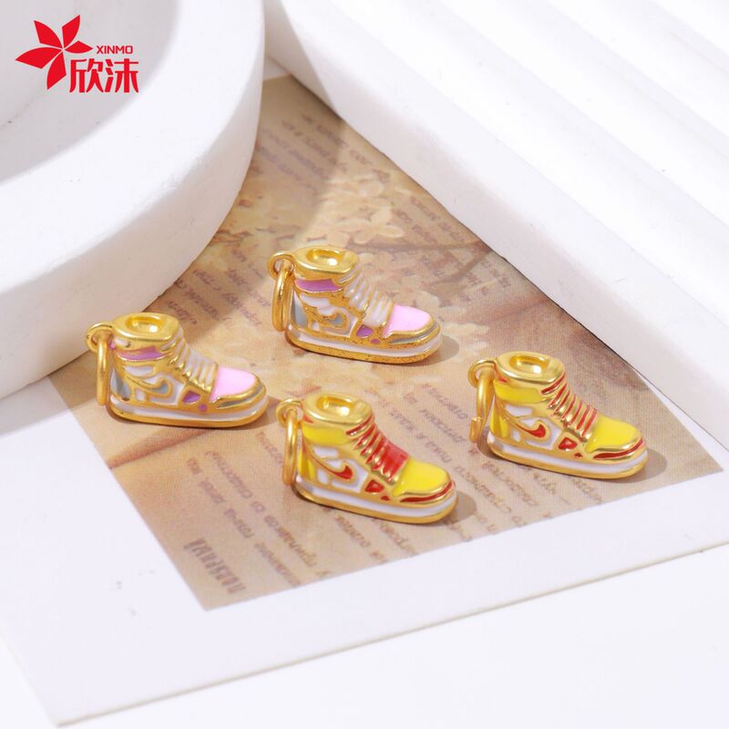 Sand Gold DIY Electroplating Jewelry Sports Shoe Accessories Hand Rope Necklace 2024 New Fashion Personalized Bag Pendant