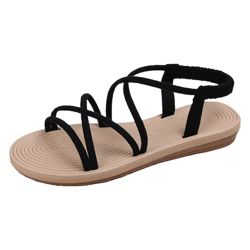 2023 Новые Модные женские сандалии летние пляжные сандалии на плоской подошве женские удобные римские женские сандалии больших размеров чехол для обуви