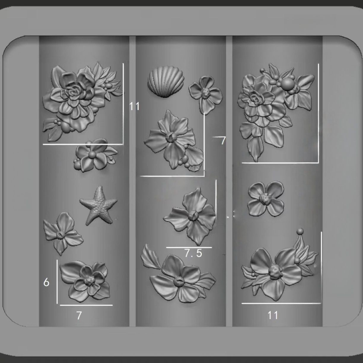 Molde de manicura amor arco en relieve flor ornamentos molde abrasivo alta permeabilidad estereoscópica DIY decoración molde de silicona