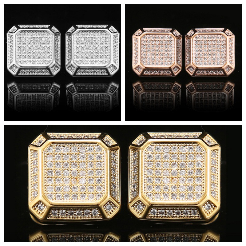 Cufflinks men's light luxury women's suit accessories square zircon French shirt gem full diamond cufflinks cufflinks cross-border Men