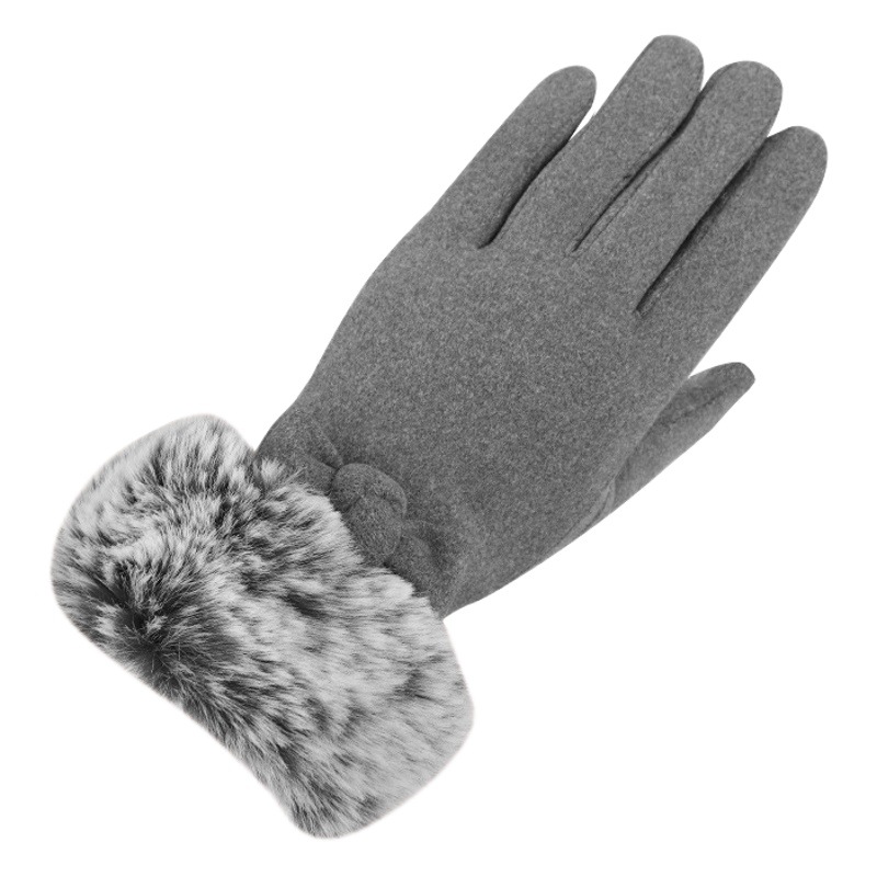 Guantes de las mujeres primavera y otoño invierno pantalla táctil forrado de lana caliente lindo estudiante ciclismo engrosada a prueba de viento guantes fríos