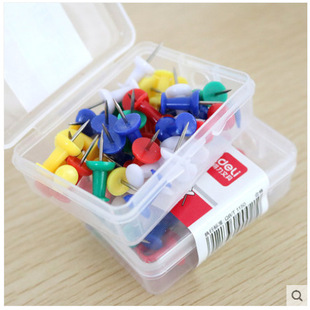 Deli 0021 Color I-Nail Tack Photo Fixing Nail Colorful Mixed Pack American Figure Metal Nail Press Nail