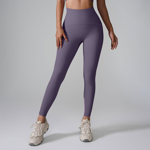 Pure Color Tight Fitting Pants for Cross-Border Shopping, No Embarrassing Line, High-Waisted and Buttock Lifting, Long Pants Lulu High-Elastic Sports Yoga Pants