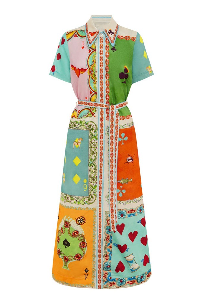 Belt Design Casual Style Wholesale Women's Casual Belt Poker Daily Turndown Short Sleeve Shirt Dress