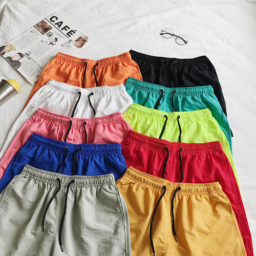 Summer Casual Shorts for Men Candy Color Five-Finger Pants Men's 10 Colors Foreign Trade Beach Shorts One Piece Dropshipping K02