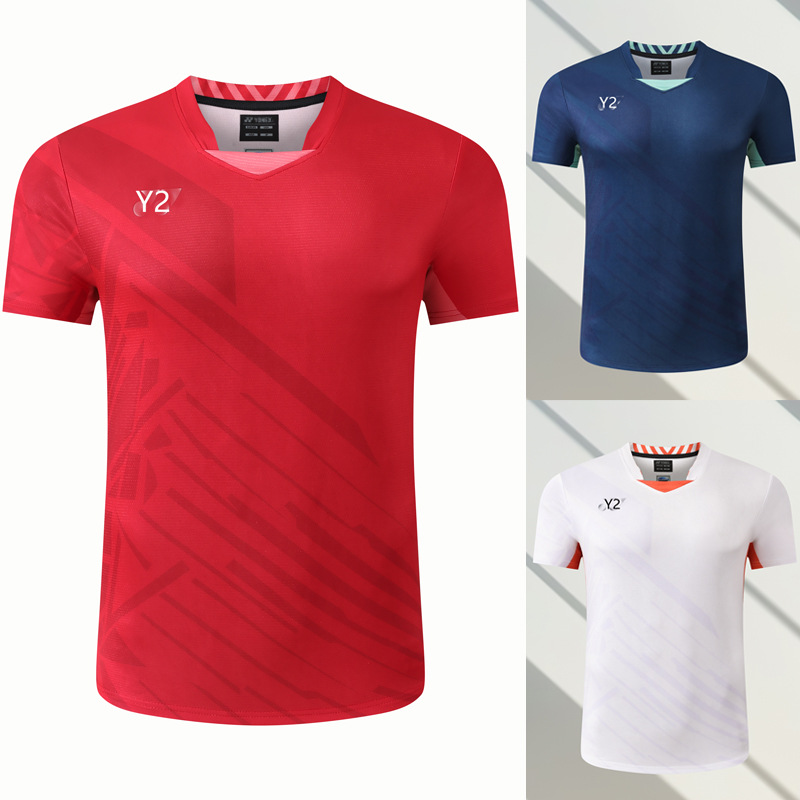 New Badminton Clothes Men's and Women's Short-sleeved Tennis Clothes Students Children's Badminton Clothes Quick-drying Sports Short-sleeved Summer 3318