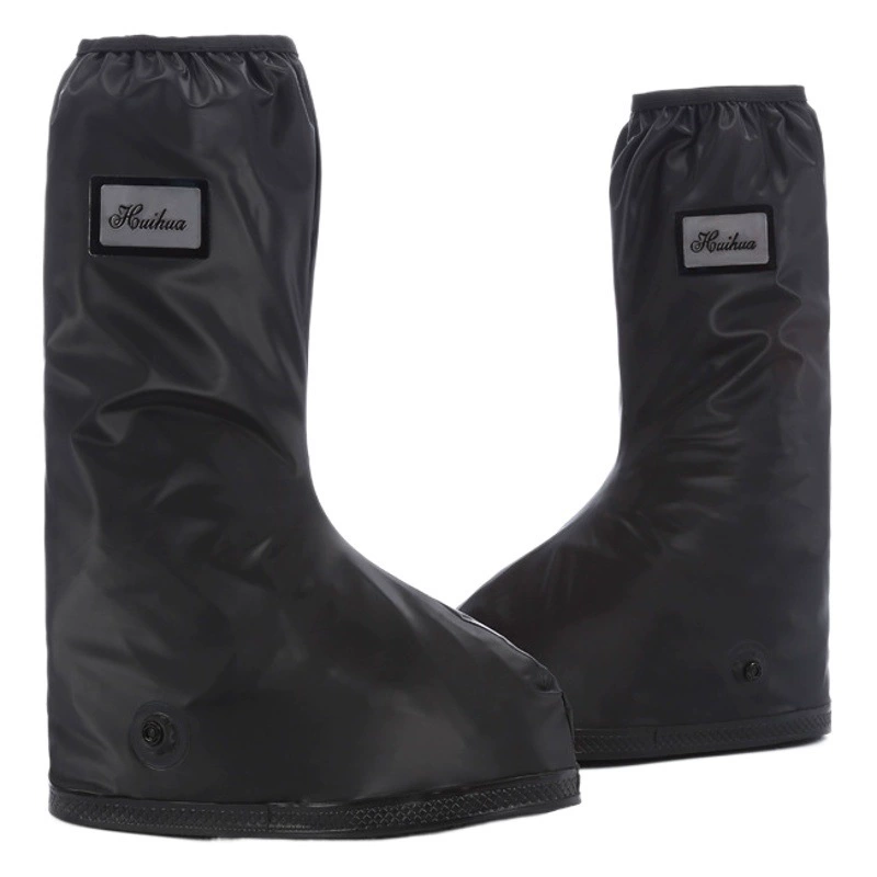 Оптовая продажа, высокие мужские и женские модные Универсальные непромокаемые бахилы, утолщенные уличные снегостойкие непромокаемые черные Нескользящие бахилы для езды