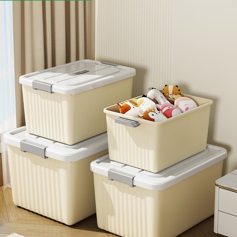 Storage Box for Household Clothes, Toys, Snacks, Books, Large Capacity, Thickened Plastic, Portable Storage Box with Lid