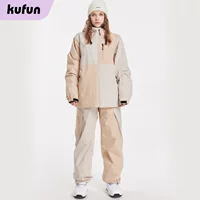 Лыжный костюм Kufeng, костюм, женский мужской новый профессиональный нишевый Зимний плащ, однобортовое двойное снаряжение, водонепроницаемое пальто