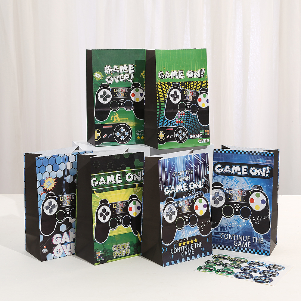 纸袋批发食品袋糖果袋礼品袋印花外卖袋卡通手提袋游戏派对牛皮纸