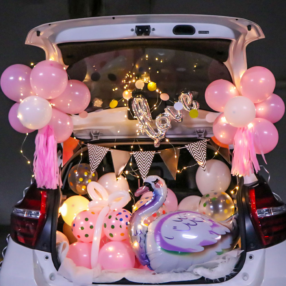 Car trunk balloon surprise proposal decoration birthday party confession decoration Valentine's Day gift balloon set