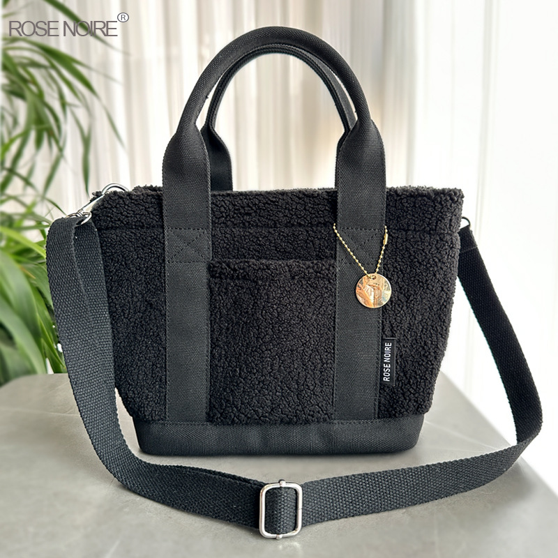 Teddy Velvet Handbag For Women Japan Lotte High-end Plush Bag Bento Bag Handbag Single Shoulder Diagonal Cross Women's Bag Handbag_voghion.com