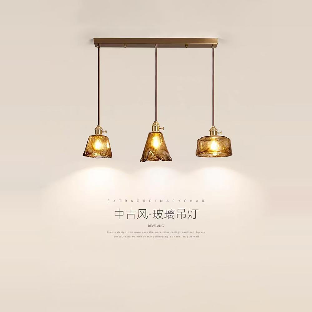 Bodas retro bronce vidrio dormitorio cabecera lámpara japonesa minimalista creativa bar de moda restaurante candelabrera