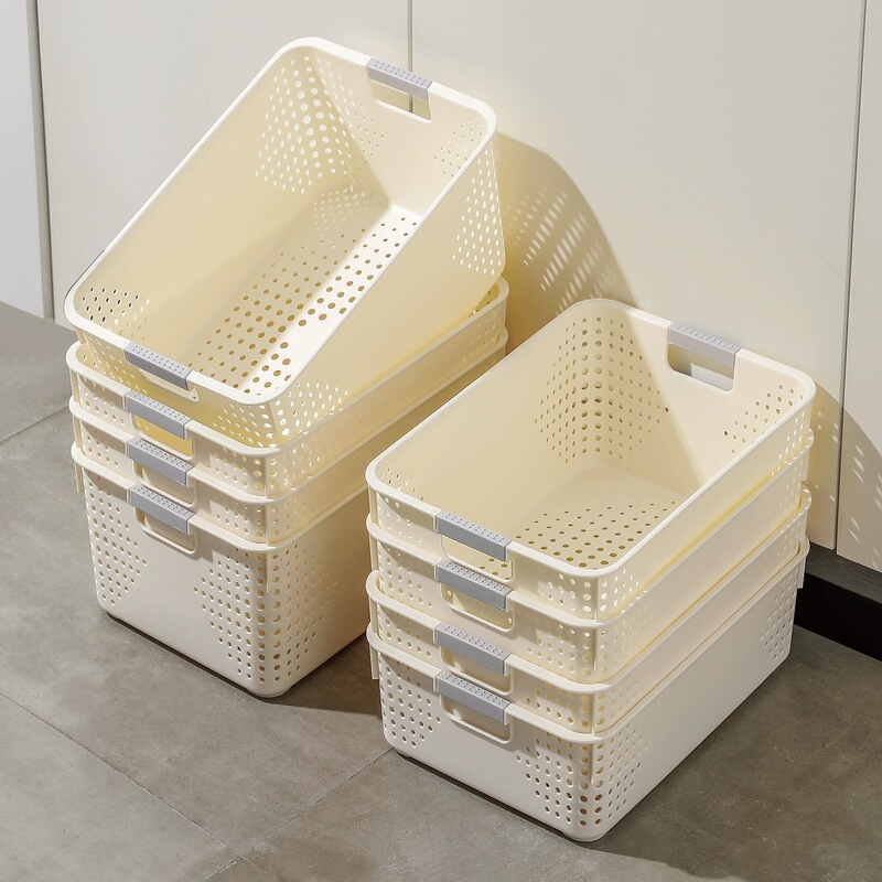 Cream Oversized Storage Basket Snacks Sundries Desktop Living Room Toy Storage Basket Plastic Storage Box Drop Shipping
