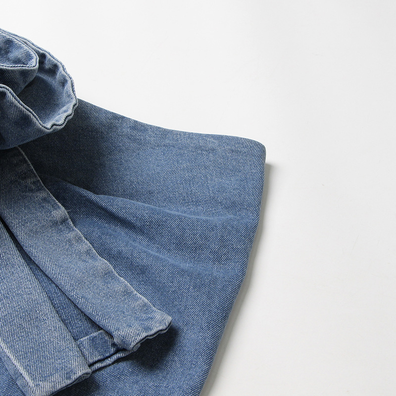 Title 8, Falda vaquera retro azul con estampado de rosas...