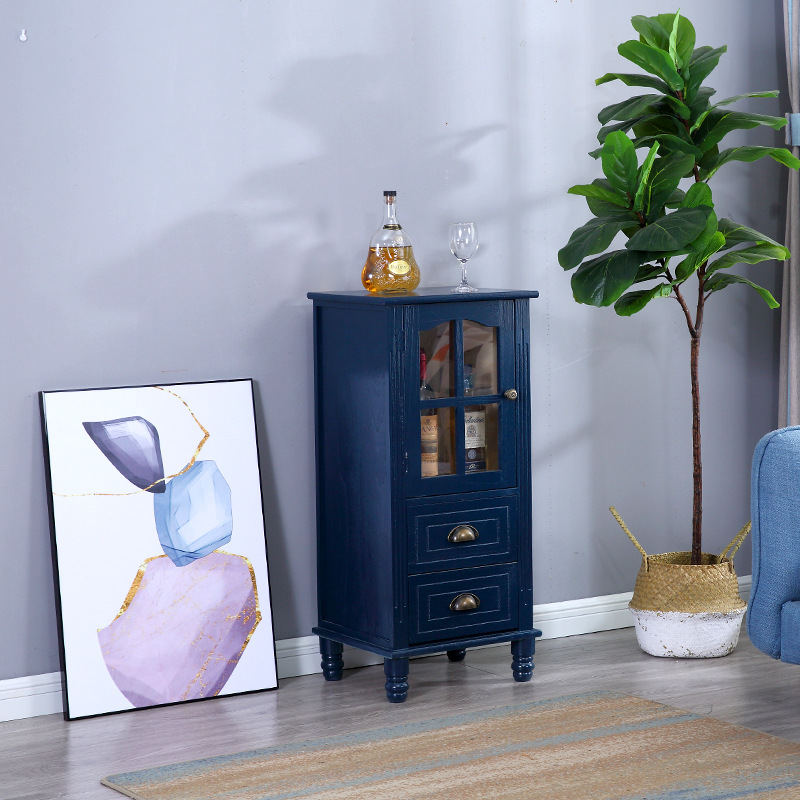 American retro meseta de cabecera de madera sólida hendidura pequeño vinícola tipo cajón 40CM gabinete de almacenamiento TV sala de estar vertical