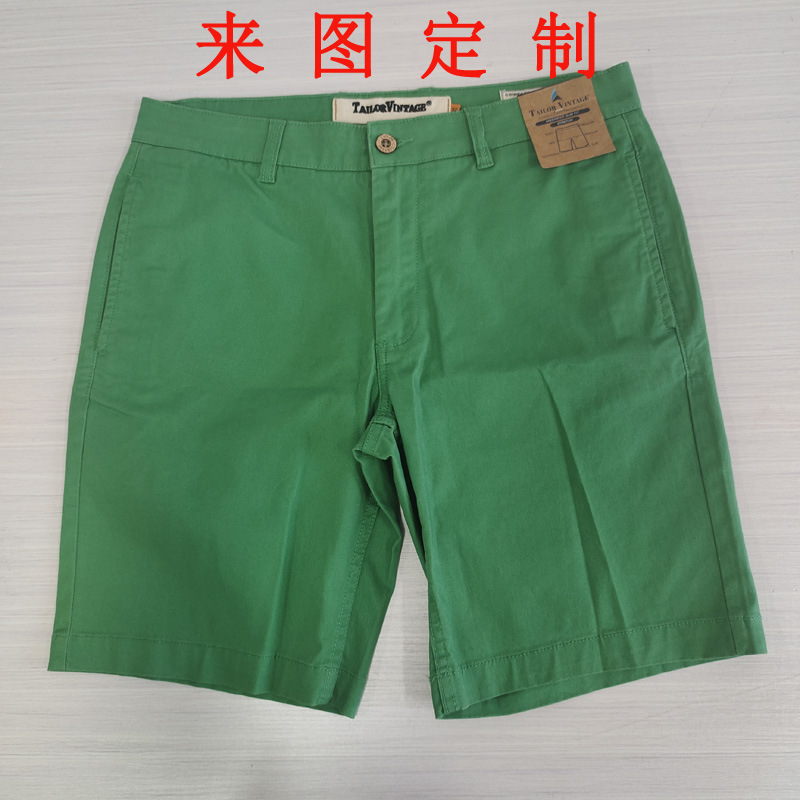 梭织厂生产男士休闲短裤工厂单层修身梭织工装裤订单制造 可做旧