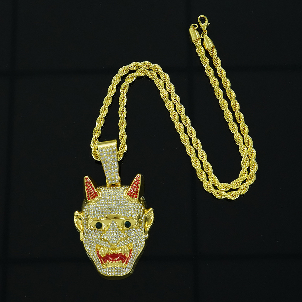 Hip Hop transfronterizo nuevo colgante de cráneo fantasma japonés Hiphop moda moda para hombres joyería collar al por mayor