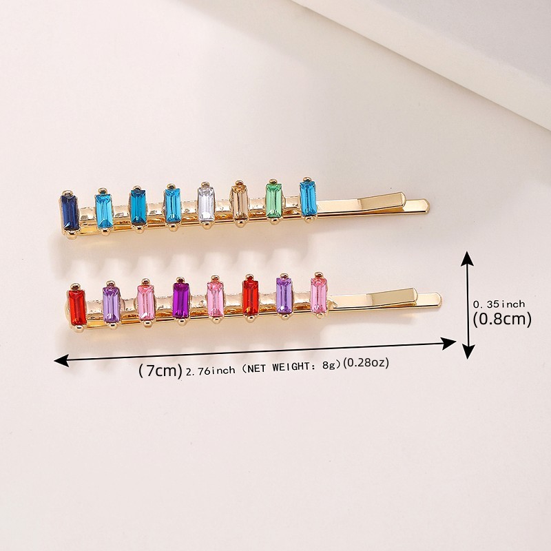 Women's Simple Style Rectangle Metal Plating Inlay Rhinestones Hair Clip display picture 1